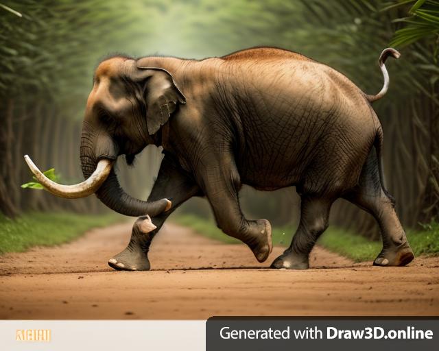 an elephant walking in a jungle