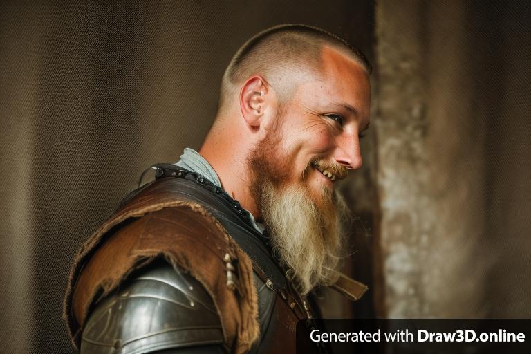ragnar lothbrooke leaning, smiling, observing