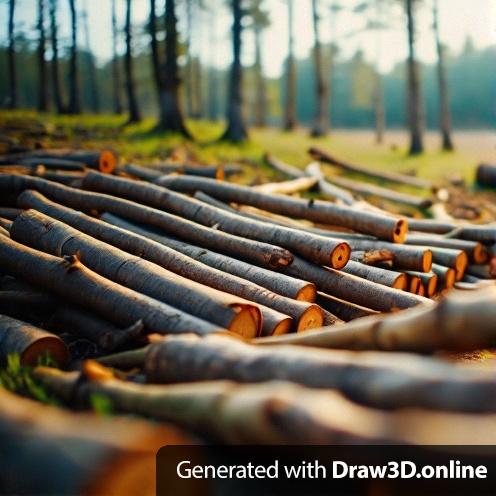 Cut down trees on the ground.