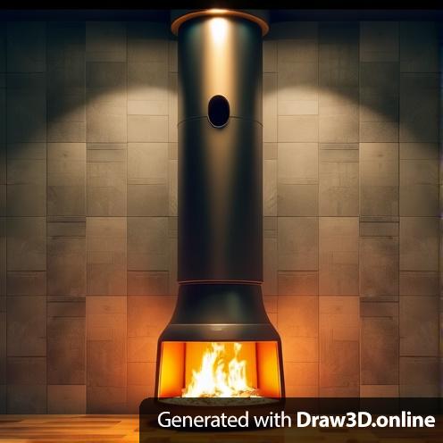 Living room fireplace with chimney