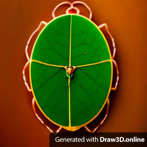 A realistic top view photo of a bug on a leaf
